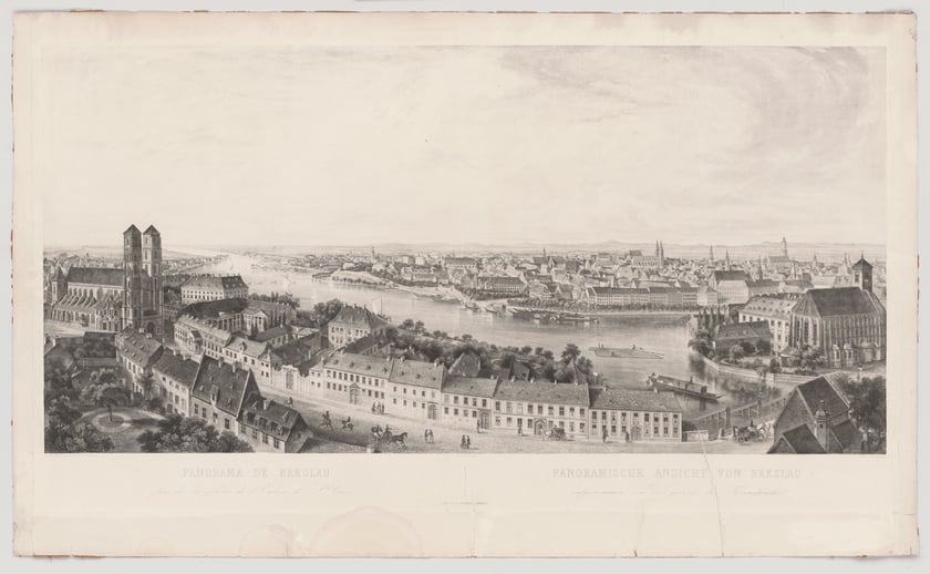 panorama Wrocławia, widok z wieży kolegiaty św. Krzyża