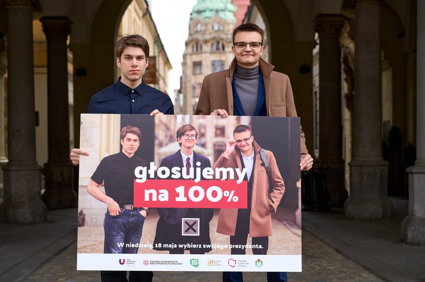 Kampania profrekwencyjna „Głosujemy na 100%” - konferencja prasowa, 07.05.2025