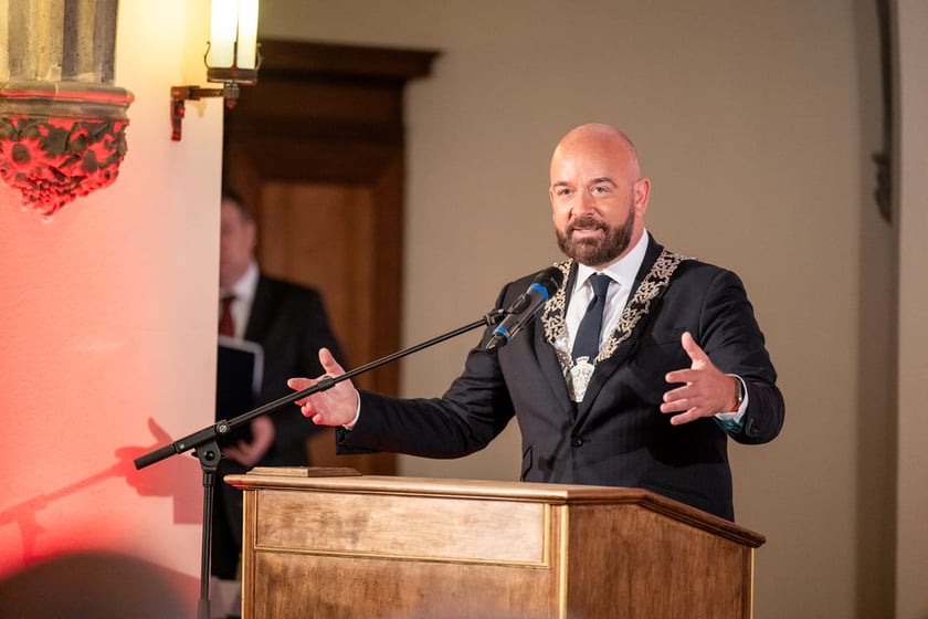Święto Wrocławia, oficjalne uroczystości. 24.06.2025. Na zdjęciu Jacek Sutryk, prezydent Wrocławia&nbsp;