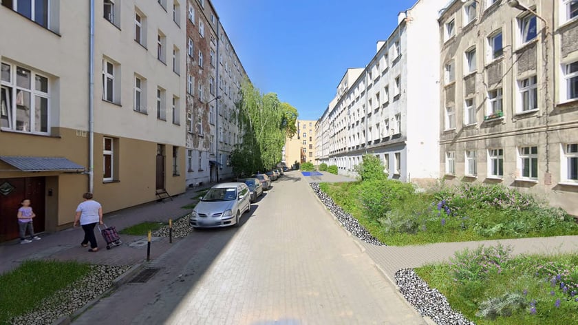 Podw&oacute;rko w kwartale ulic Szczęśliwa, Pereca, Lwowska, Jemiołowa - wizualizacja po remoncie