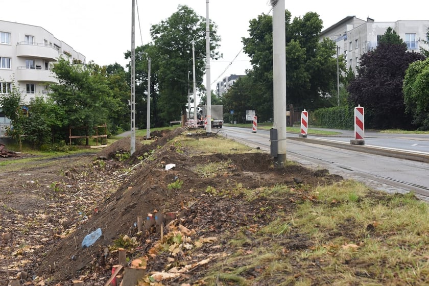 Budowa mijanki na ulicy Przyjaźni