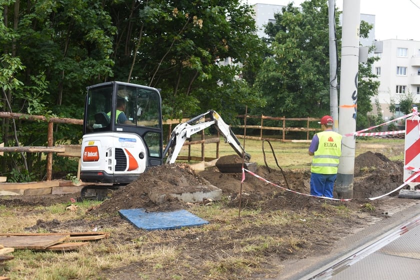 Budowa mijanki na ulicy Przyjaźni