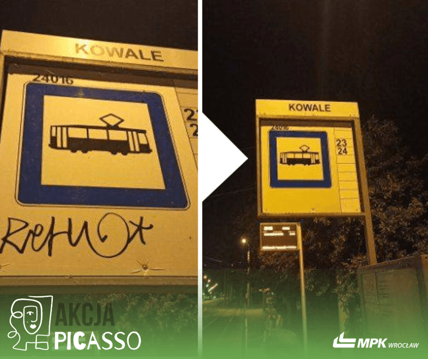 Wrocław usuwa nielegalne graffiti i nienawistne hasła z przystanków