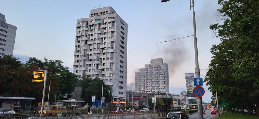 Akcja gaszenia pożaru na pl. Grunwaldzkim