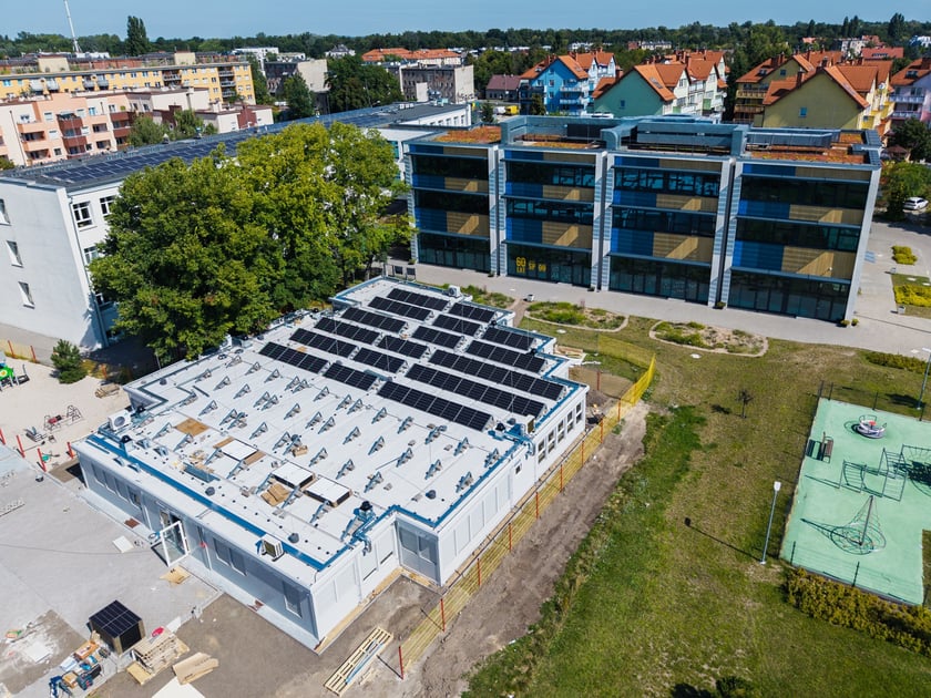 Rozbudowa modułowego przedszkola Logicus na Księżu Małym, sierpień 2025