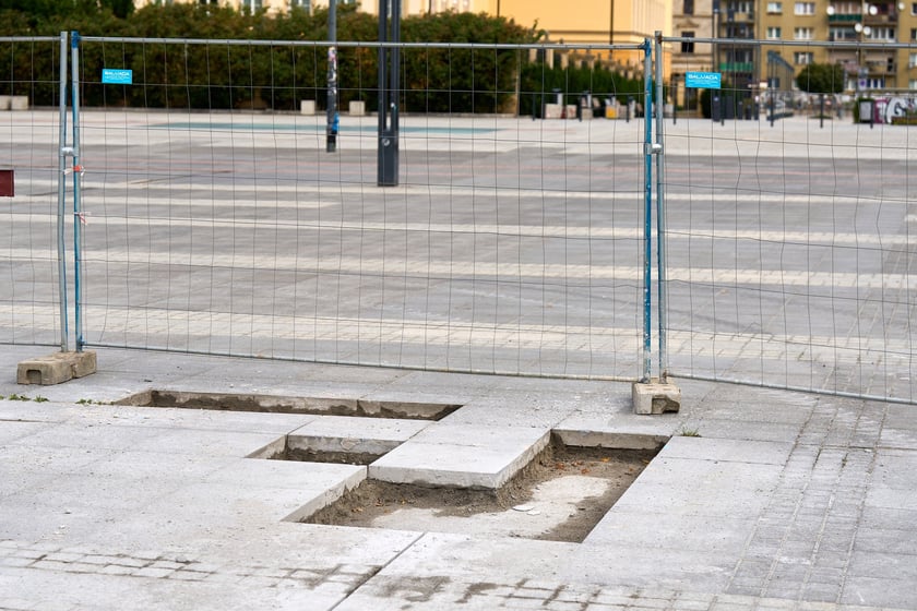 Pierwsze dni prac budowlanych na pl. Wolności, 2 września 2025