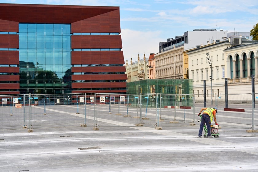 Pierwsze dni prac budowlanych na pl. Wolności, 2 września 2025
