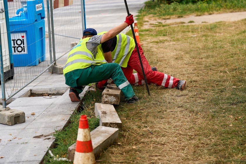 Pierwsze dni prac budowlanych na pl. Wolności, 2 września 2025