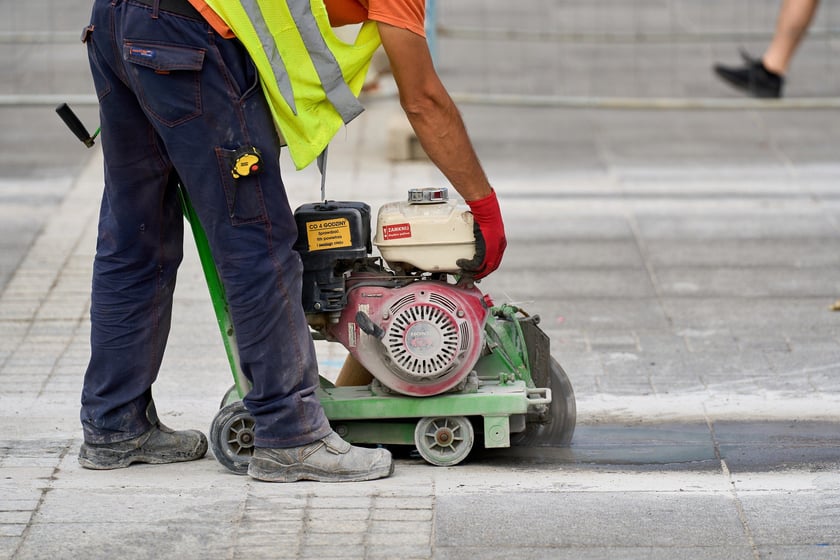 Pierwsze dni prac budowlanych na pl. Wolności, 2 września 2025