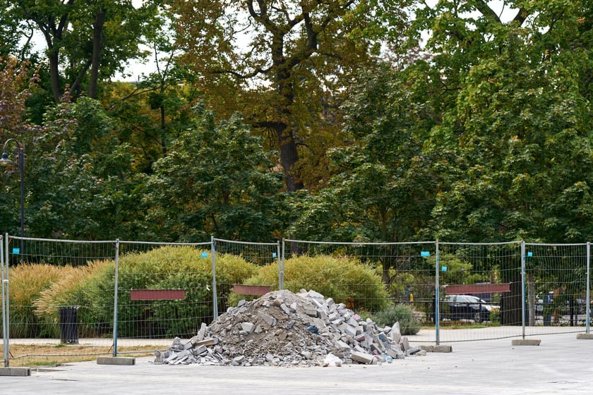 Pierwsze dni prac budowlanych na pl. Wolności, 2 września 2025