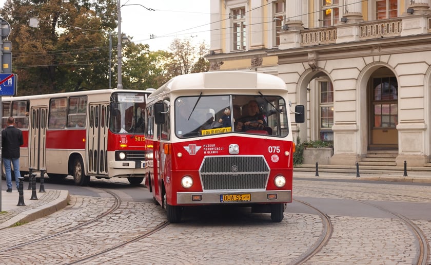 Zabytkowe tramwaje i autobusy podczas wielkie parady we Wrocławiu, 27.09.2025 r.