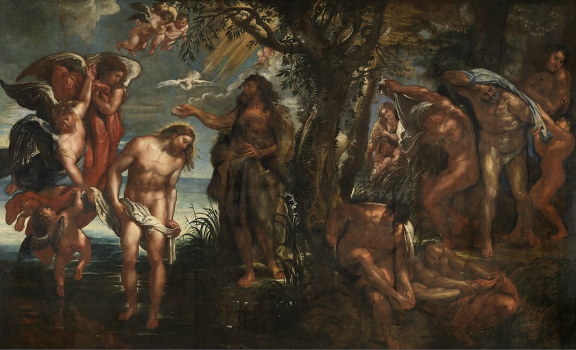 Rubens, Chrzest Chrystusa, olej na pł&oacute;tnie 411 x 675 cm, 1604-1605