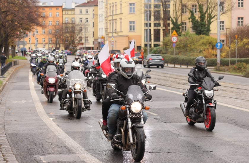 Kawalkada motocykli z okazji Święta Niepodległości we Wrocławiu, 11 listopada 2025