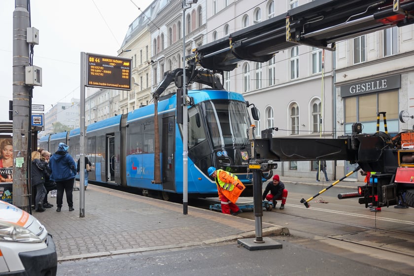 Awaria tramwaju na ul. Kołłątaja