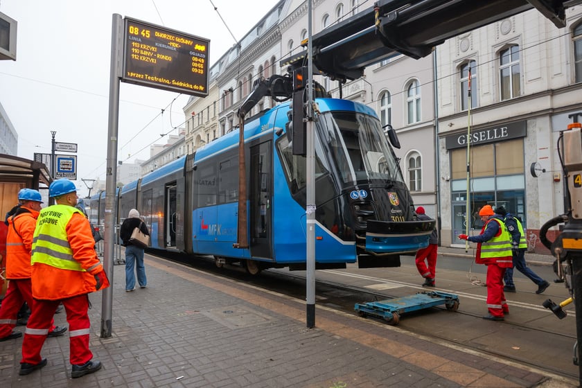 Awaria tramwaju na ul. Kołłątaja