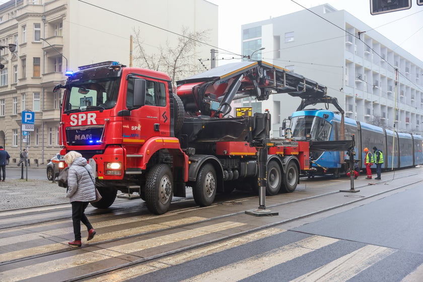 Awaria tramwaju na ul. Kołłątaja