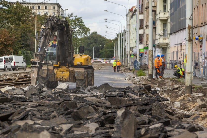 Trwa wielki remont ul. Pomorskiej i pl. Staszica na Nadodrzu