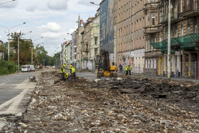 Trwa wielki remont ul. Pomorskiej i pl. Staszica na Nadodrzu