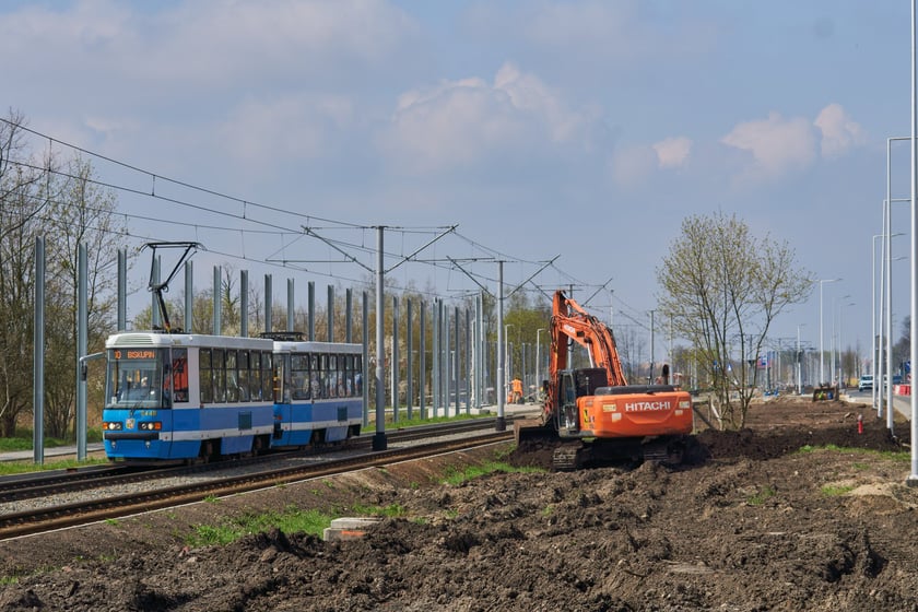Przebudowa ulicy Kosmonautów w kwietniu 2023 r.