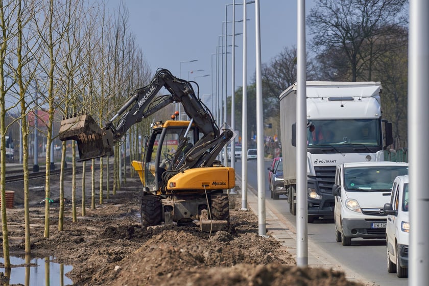 Przebudowa ulicy Kosmonautów w kwietniu 2023 r.