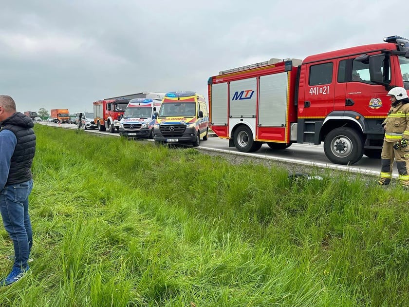 Wypadek na A4 w okolicy Wądroża Wielkiego