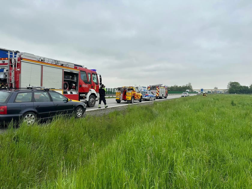 Wypadek na A4 w okolicy Wądroża Wielkiego