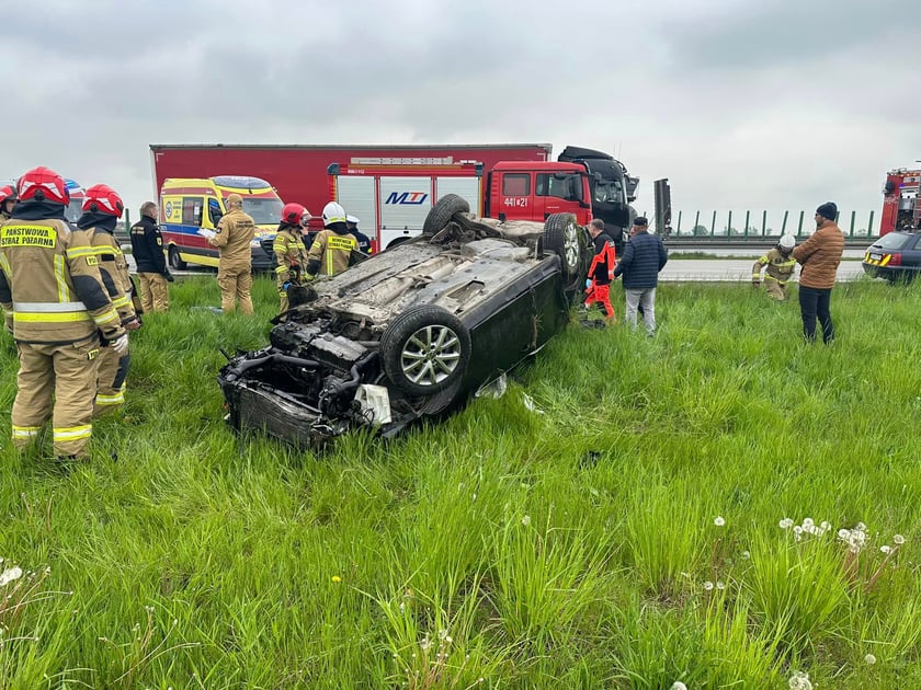 Wypadek na A4 w okolicy Wądroża Wielkiego