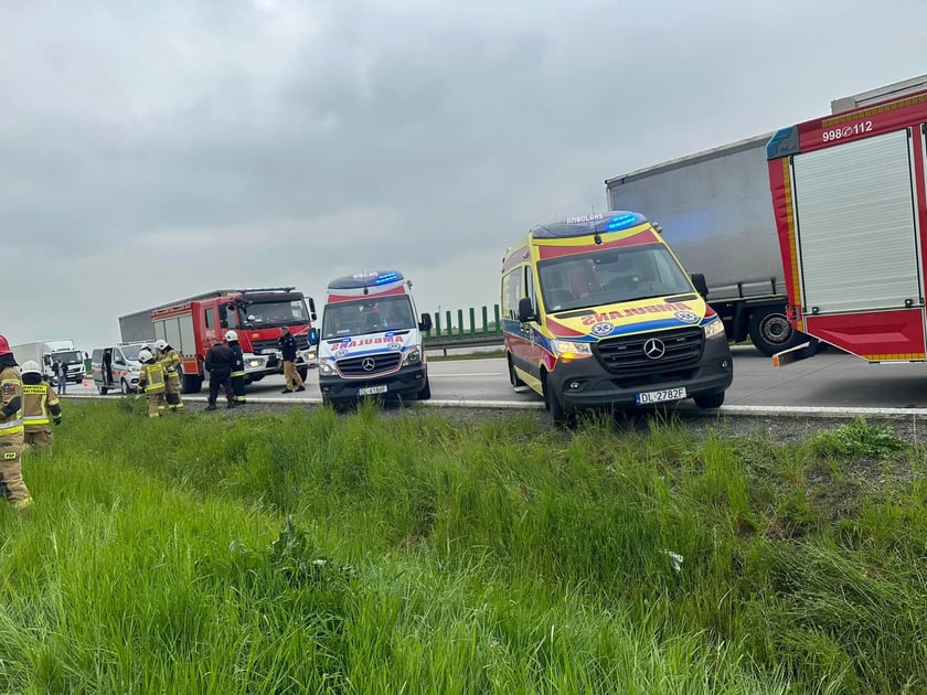 Wypadek na A4 w okolicy Wądroża Wielkiego