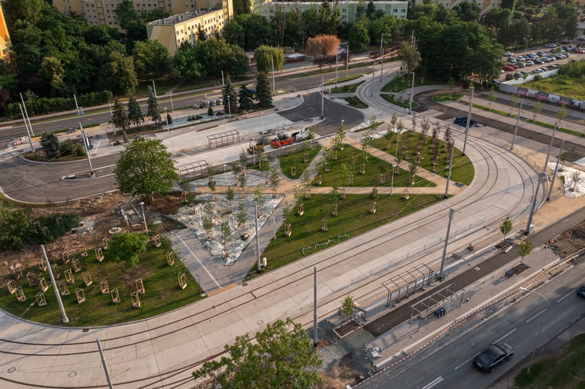 Pętla TAT przy ul. Rogowskiej na Nowym Dworze - zdjęcia z drona w lipcu 2023 r.