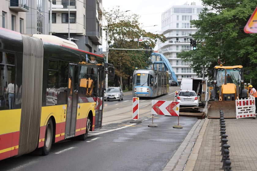 Remont w rejonie placu Jana Pawła II, 7 sierpnia 2023