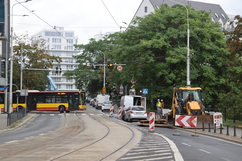 Remont w rejonie placu Jana Pawła II, 7 sierpnia 2023