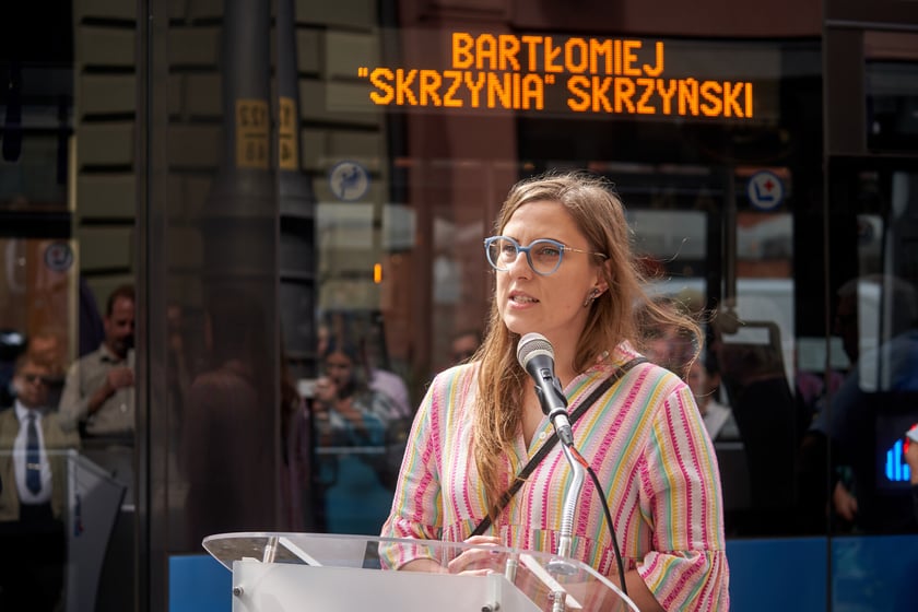 Uroczystość nadania tramwajowi im. Bartłomieja Skrzyńskiego.
