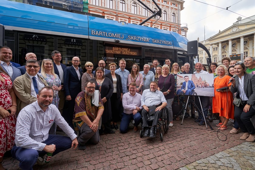 Uroczystość nadania tramwajowi im. Bartłomieja Skrzyńskiego.