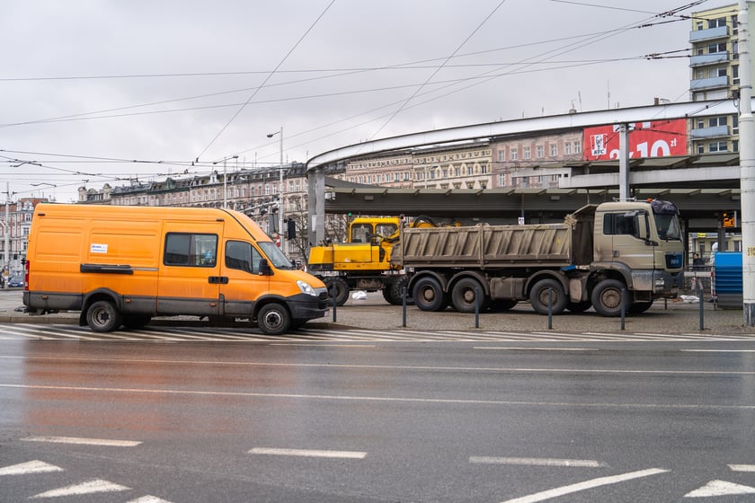 Remont torów na placu Grunwaldzkim, 14.01.2024