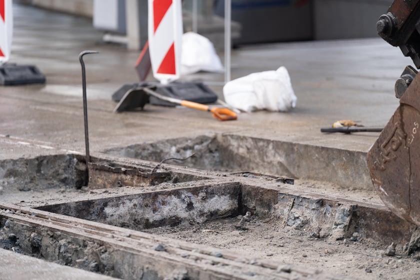 Remont torów na placu Grunwaldzkim, 14.01.2024