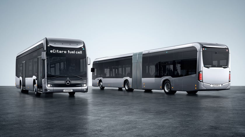 Tak prezentuje się Mercedes eCitaro fuel cell.