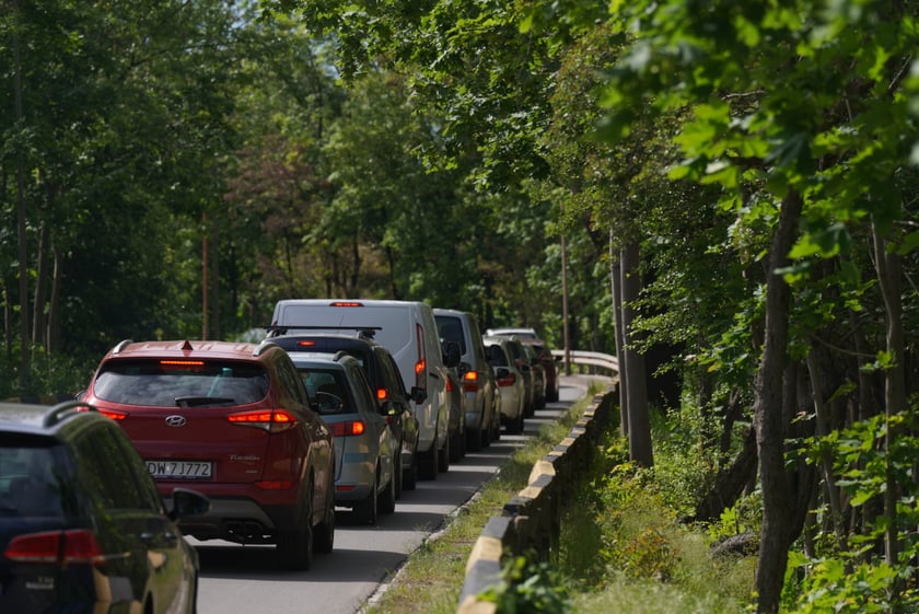 Samochód uderzył w drzewo na Strzegomskiej. Tworzą się duże korki