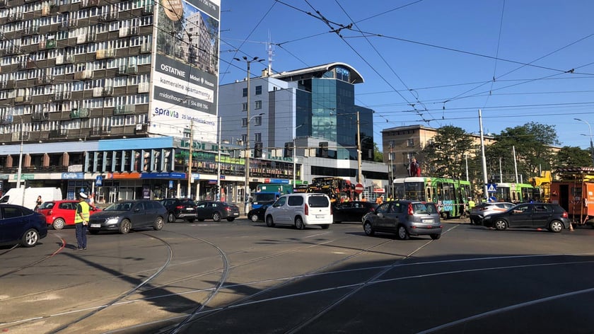 Zderzenie tramwajów na placu Legionów