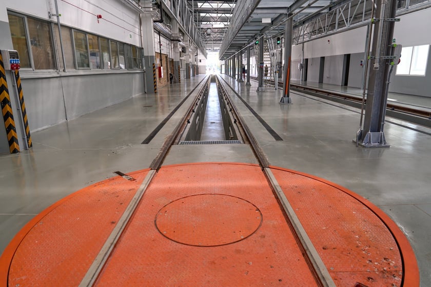 Przebudowana Zajezdnia Tramwajowa "Borek". Powstała m.in. hala do obsługi tramwajów, magazyn, nowe torowiska, a także ekran dźwiękochłonny