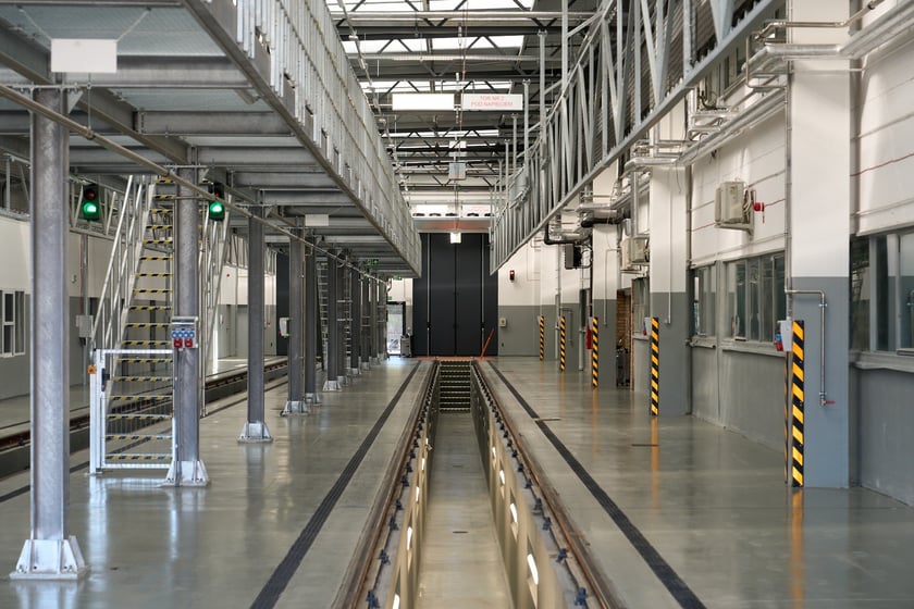Przebudowana Zajezdnia Tramwajowa "Borek". Powstała m.in. hala do obsługi tramwajów, magazyn, nowe torowiska, a także ekran dźwiękochłonny