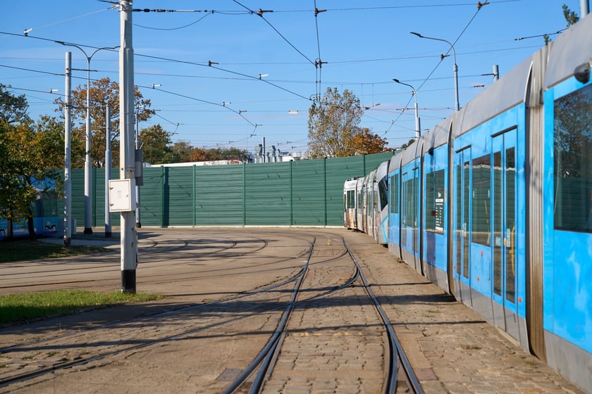 Przebudowana Zajezdnia Tramwajowa "Borek". Powstała m.in. hala do obsługi tramwajów, magazyn, nowe torowiska, a także ekran dźwiękochłonny