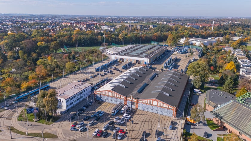 Przebudowana zajezdnia Borek z lotu ptaka
