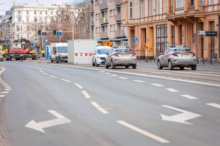 Remont torowiska na ul. Kołłątaja we Wrocławiu, 01.02.2025