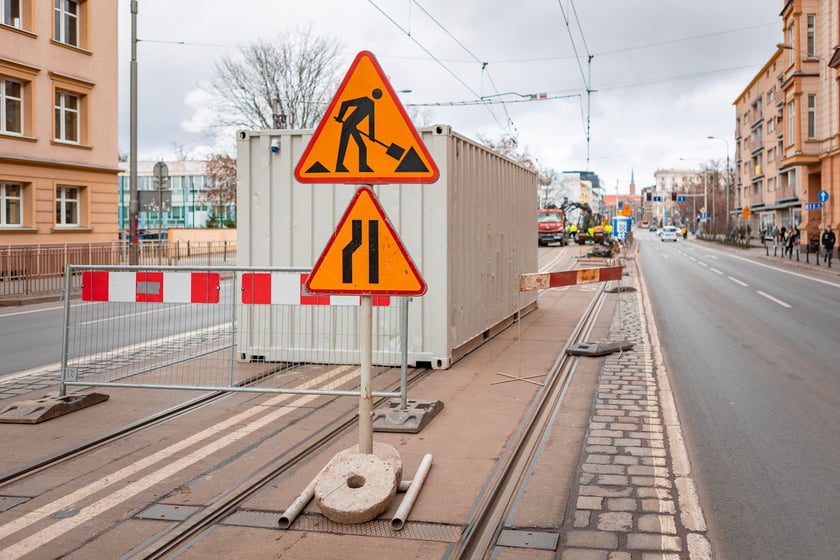Remont torowiska na ul. Kołłątaja we Wrocławiu, 01.02.2025