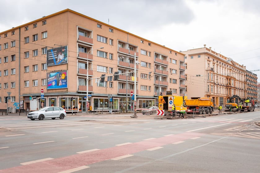 Remont torowiska na ul. Kołłątaja we Wrocławiu, 01.02.2025