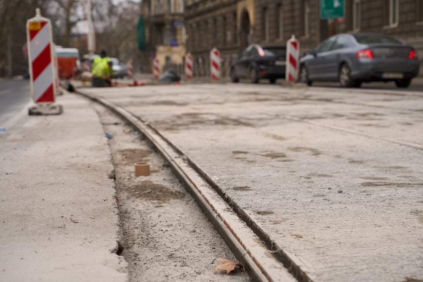 Remont torowiska na Podwalu