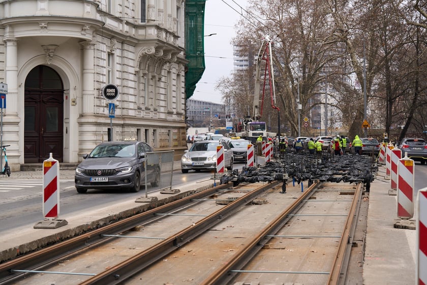 Remont torowiska na Podwalu