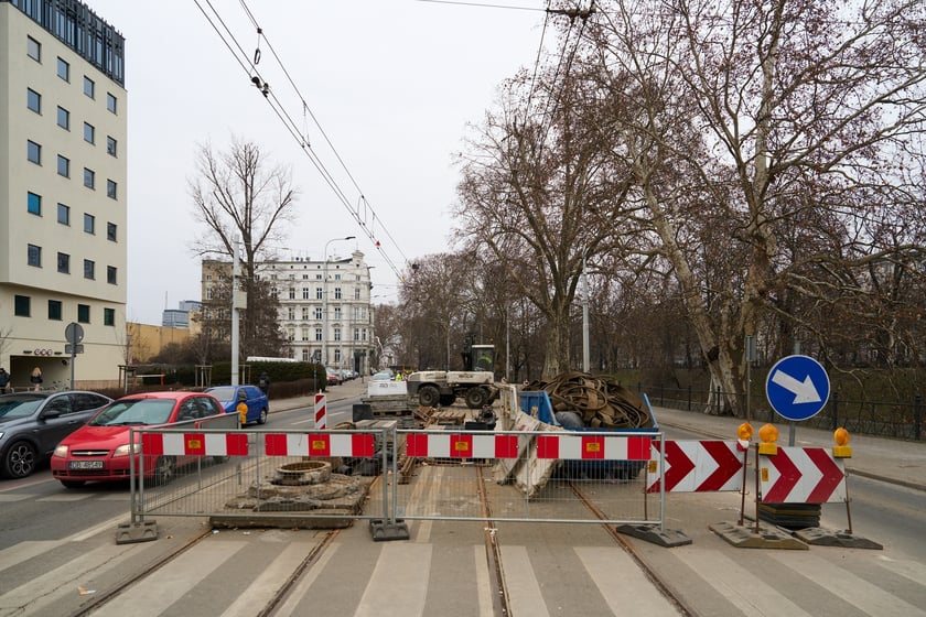 Remont torowiska na Podwalu