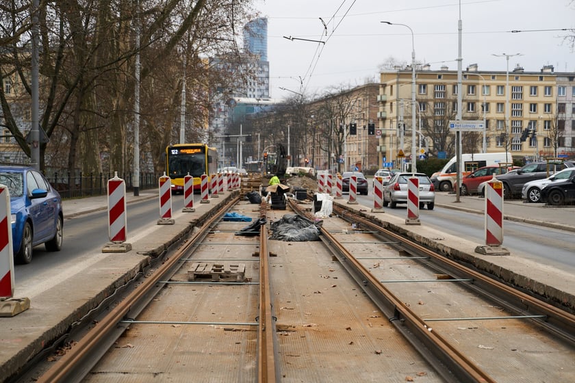 Remont torowiska na Podwalu