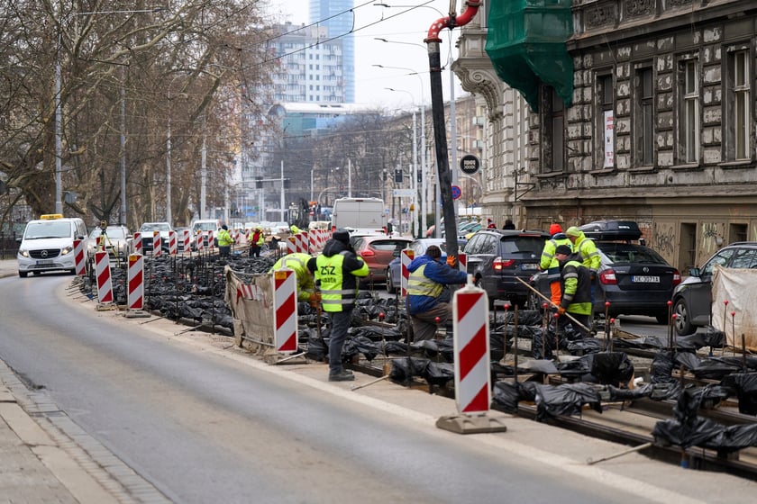 Remont torowiska na Podwalu